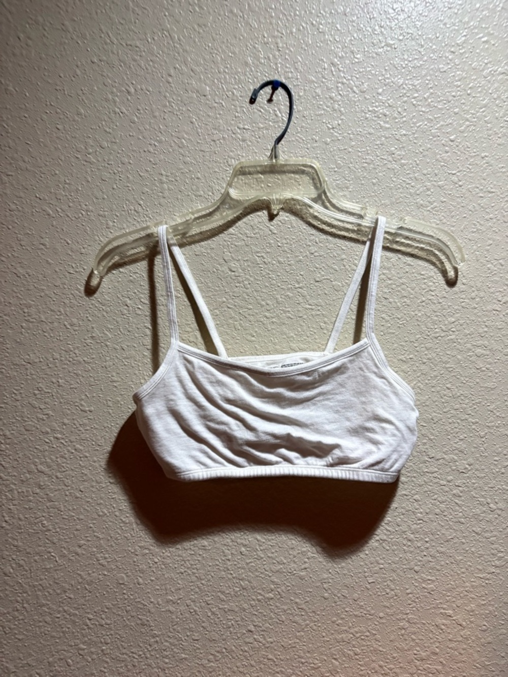Simple front of loom  White Cotton Bralette Top